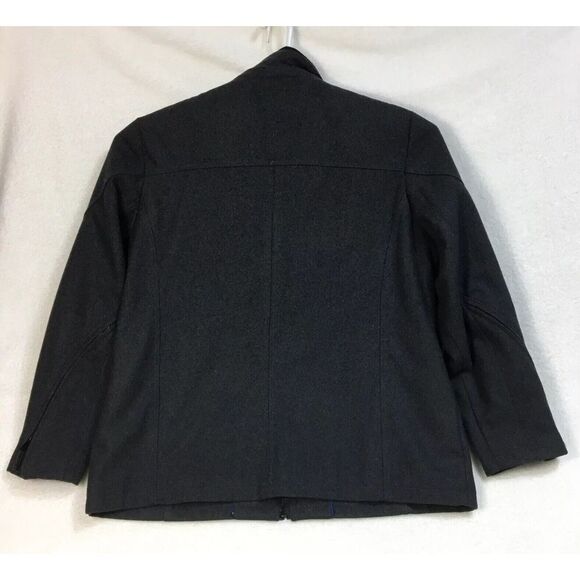 Black Rivet Mens Wool Blend Charcoal‎ Gray Pea Coat Jacket Size XXL Full Zip - Picture 7 of 12